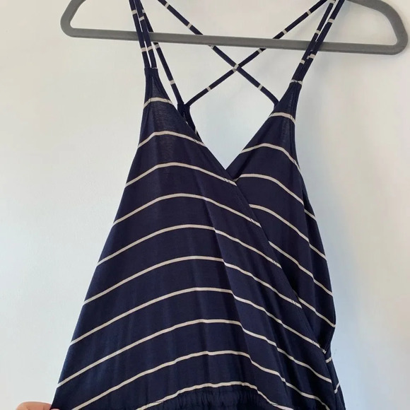 Chaser Crossover Mini Dress Navy Stripe Size Small New School‎ Spirit Collegiate - Picture 5 of 8